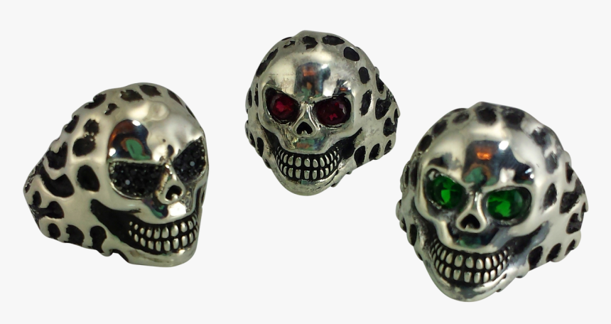 Sinister Grin Skull Biker Ring With Oxidized Silver - Skull, HD Png Download
