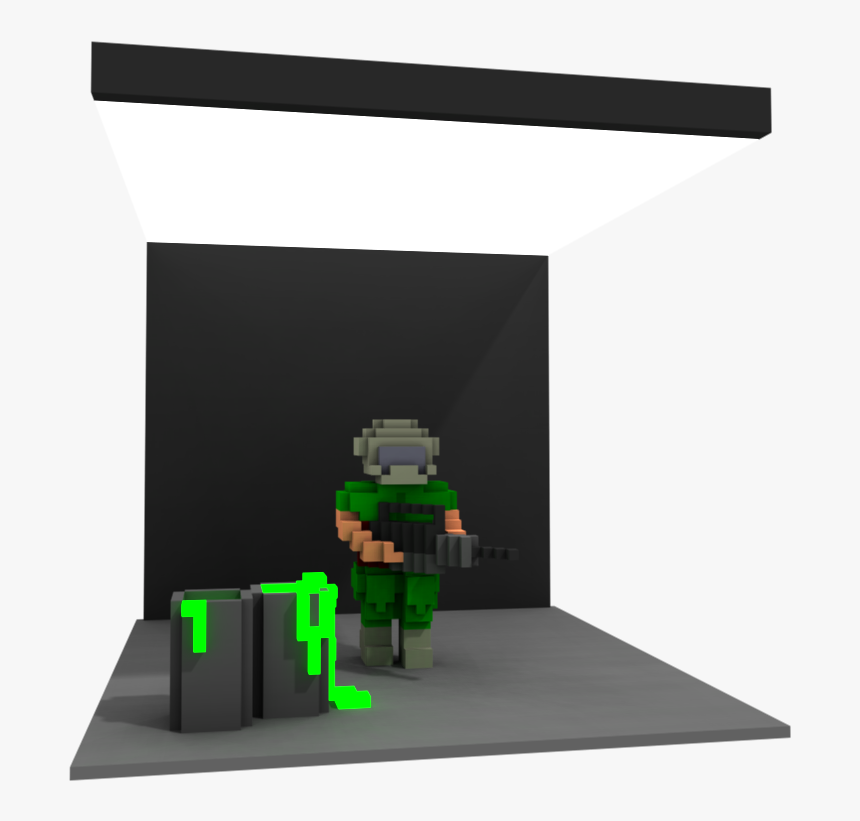 #doom Guy For @voxeldailies #voxel #voxelart #voxeldailiespic - Doom Guy Voxel Art, HD Png Download