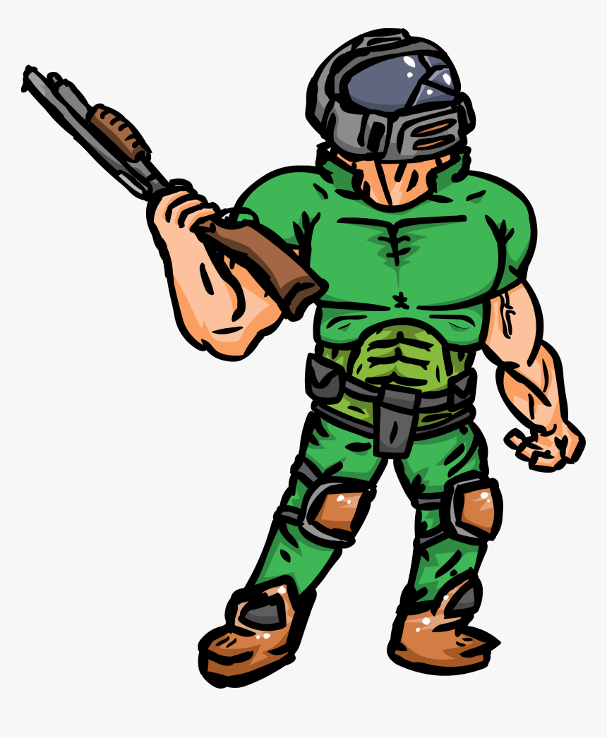 Drawing Art To Crack Transprent Png Free - Doomguy Art Png, Transparent Png
