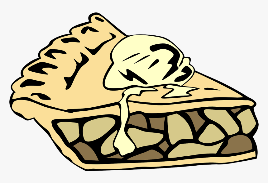 Apple Pie, Pie, A La Mode, Slice, Serving, Desserts - Apple Pie Slice Clip Art, HD Png Download