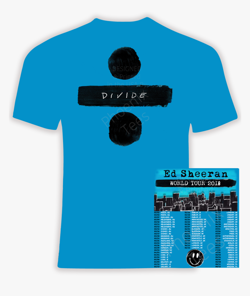 Transparent Ed Sheeran Png - Ed Sheeran Tour Shirt 2018, Png Download