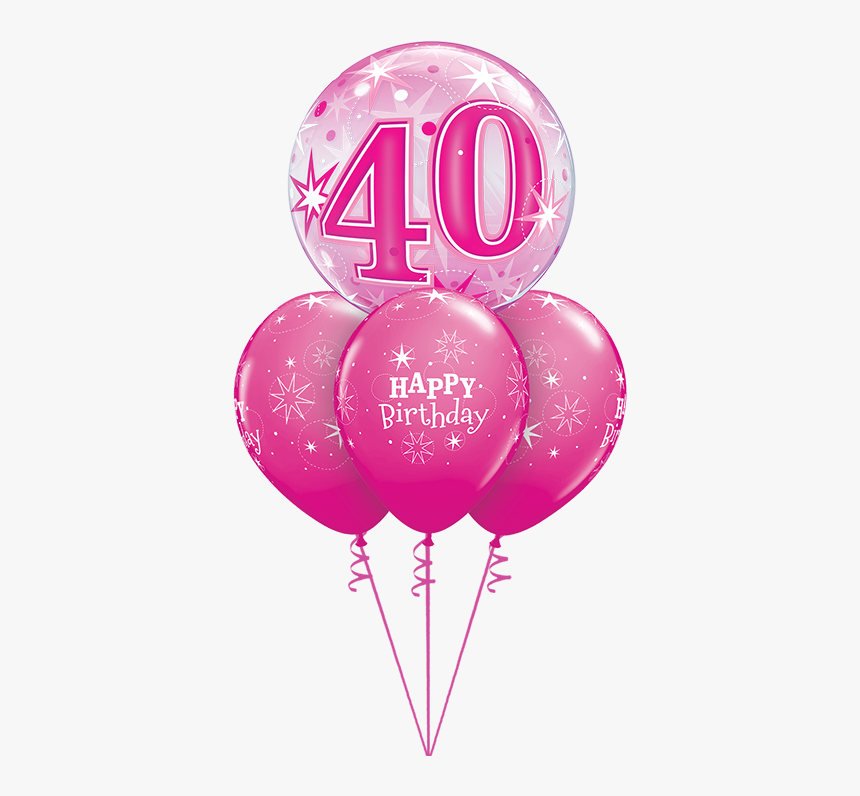 40 Pink Sparkle Bubble Layer - Pink Happy Birthday Sparkle, HD Png Download