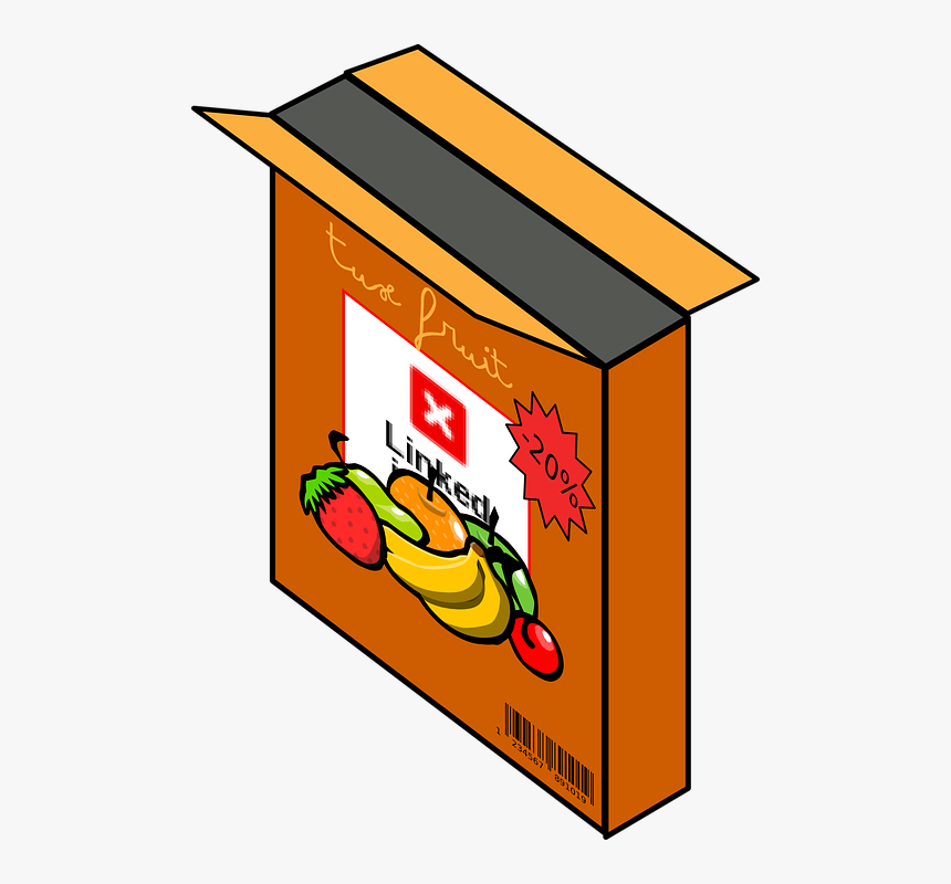 Cereal, Box, Bananas, Strawberries, Grocery, Groceries - Cereal Box Clip Art, HD Png Download