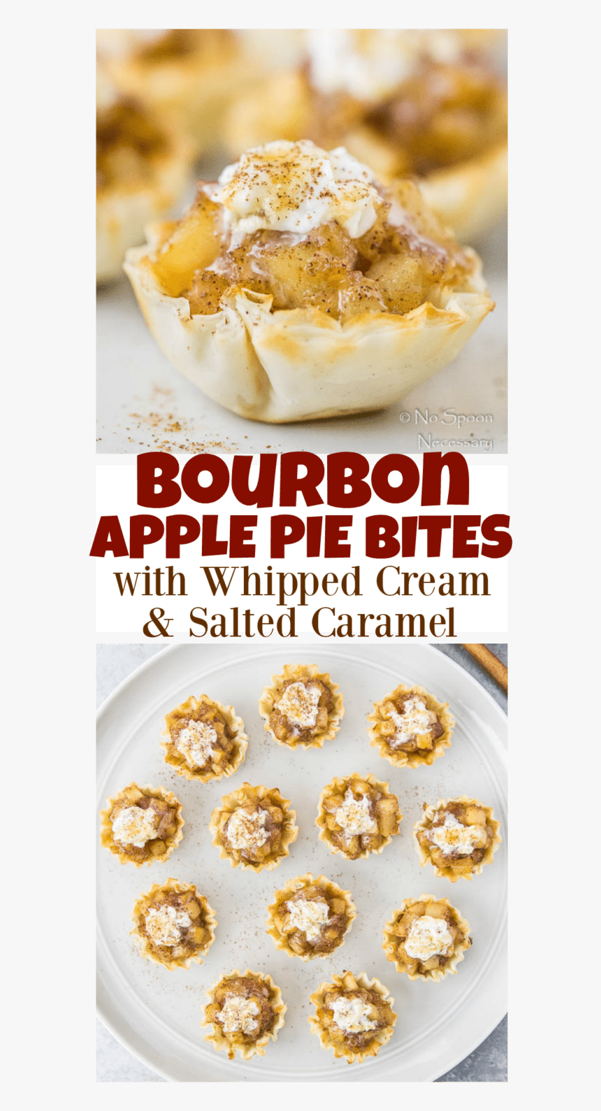 Bourbon Apple Pie Bites With Whipped Cream & Salted - Peanut Butter Cookie, HD Png Download