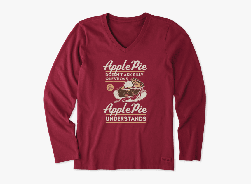 Women S Apple Pie Understands Long Sleeve Crusher Vee - Sweatshirt, HD Png Download