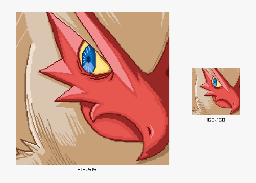 Blaziken Pixelart - Cartoon, HD Png Download