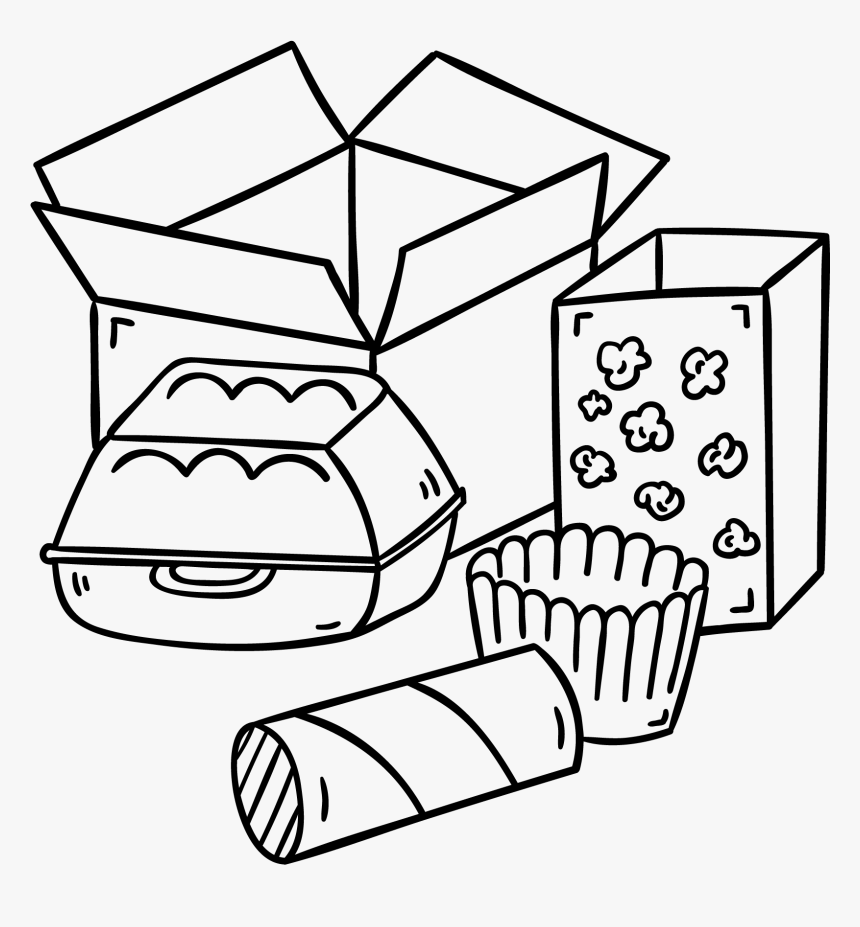 Boxes With Junk Deawing, HD Png Download