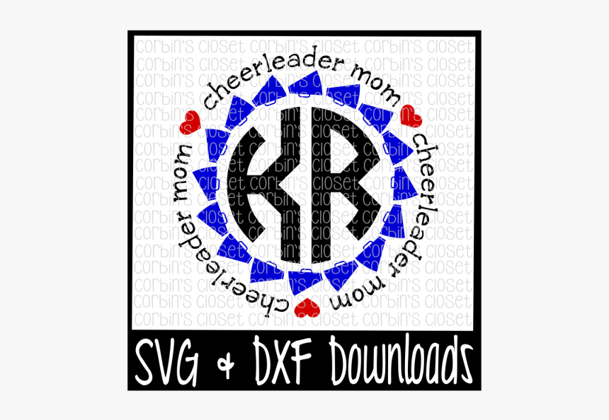 Free Cheer Mom Circle Monogram * Cheer Mom * Cheerleader - Poster, HD Png Download