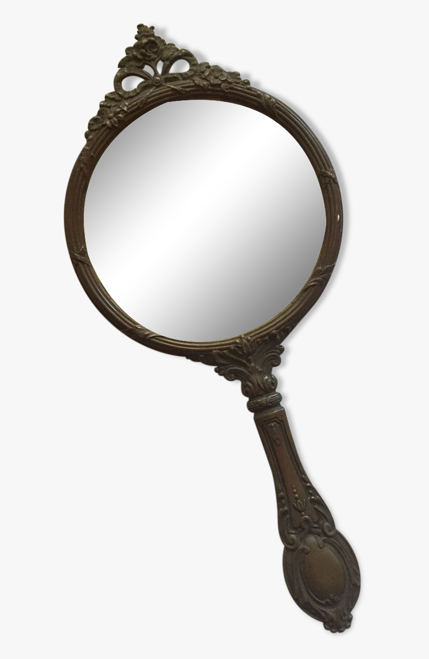 Old Bronze Hand Mirror 27x12cm 
 Src Https - Miroir De Main Ancien, HD Png Download