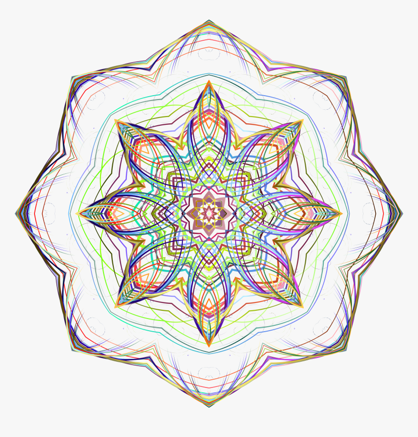 Prismatic Geometric Mandala 2 No Background Clip Arts - Fractal Art, HD Png Download
