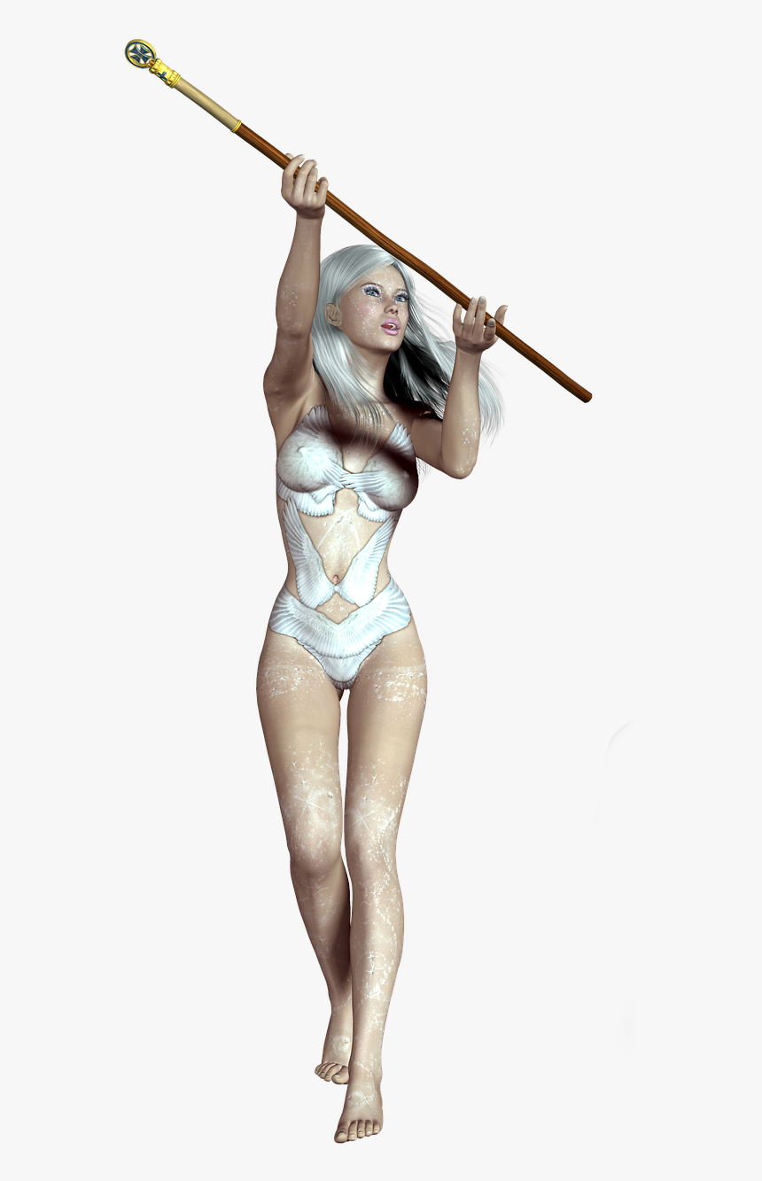 Girl And Magic Staff, HD Png Download