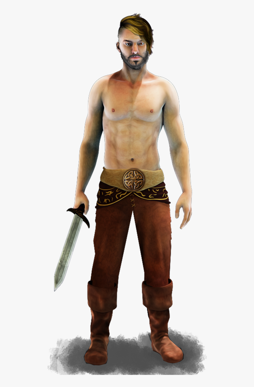Warrior, Male, Sword, Muscular, Strong, Hero, Celt - Male Warrior With Sword, HD Png Download