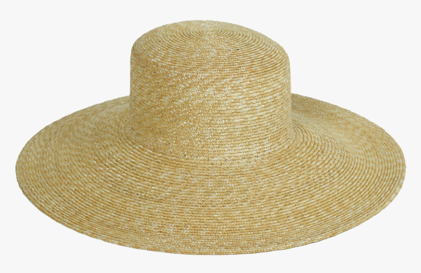 Wide Brim Flat Top Hat In Natural Straw - Cowboy Hat, HD Png Download