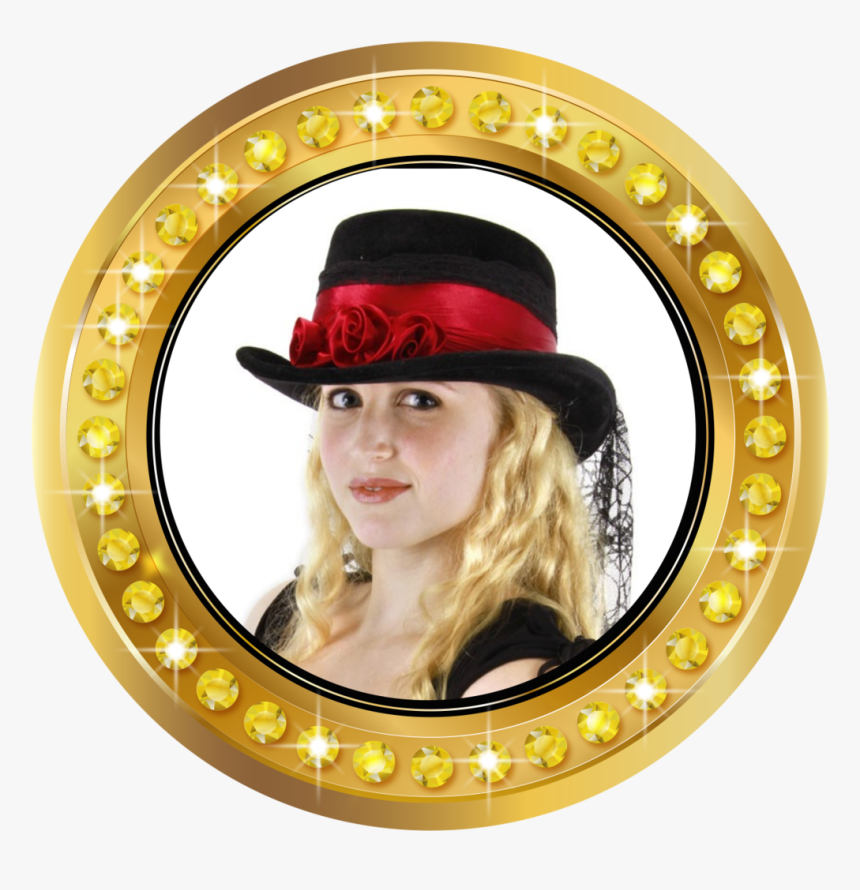 Gothic Rose Top Hat - Circle Gold Frame Png, Transparent Png
