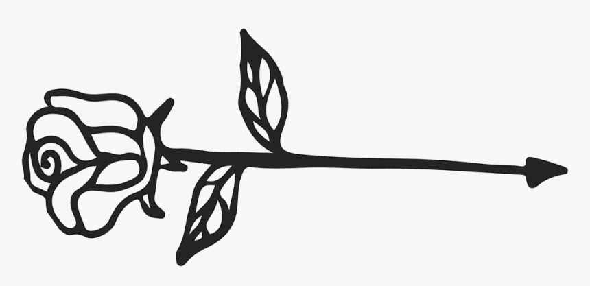 Arrow With Rose Rubber Stamp - Calligraphy Arrow Png, Transparent Png