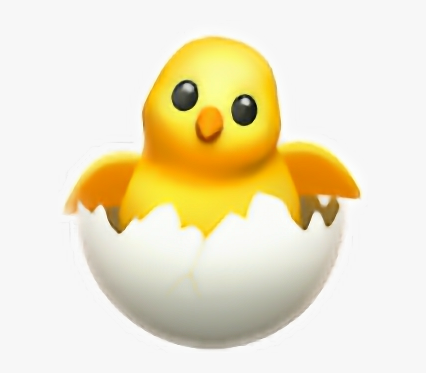 #chicken #yelow #iphone #cute - Hatching Chick Emoji Png, Transparent Png