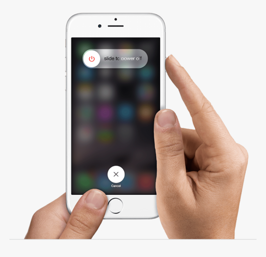 2 Hands Holding An Iphone Iphone Turn Off Button, HD Png Download , Transparent Png Image