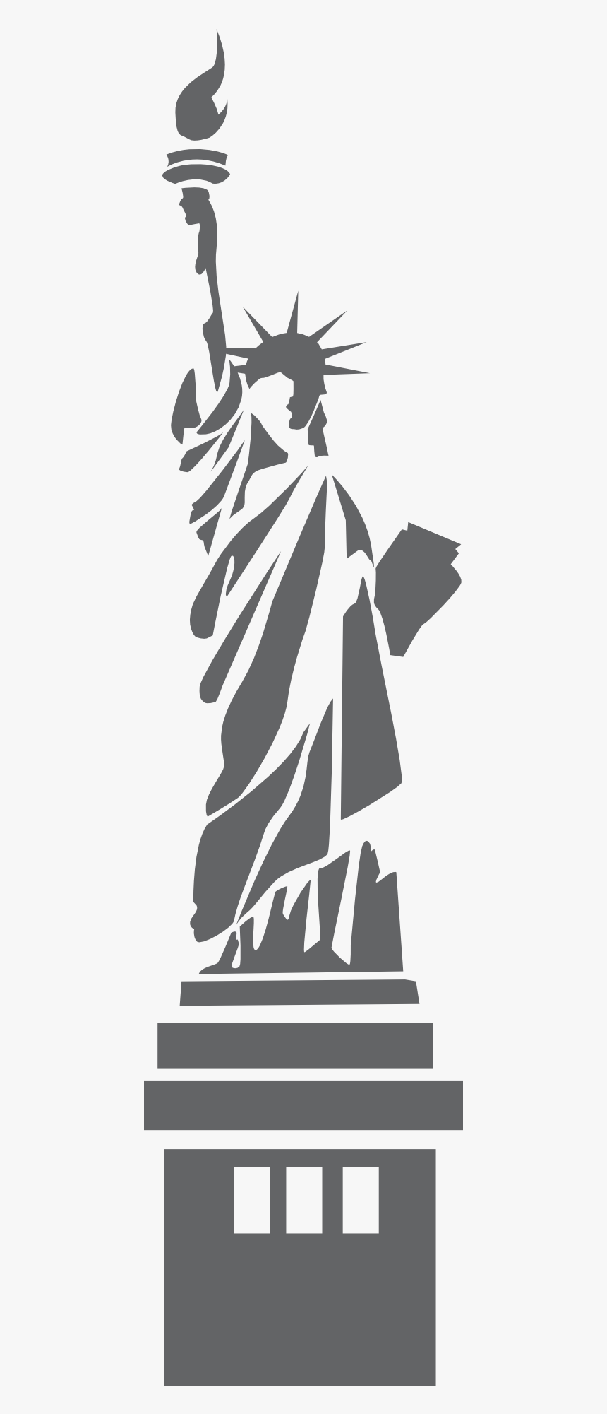 The Statue Of Liberty Outline Free Vector - Blue Statue Of Liberty, HD Png Download