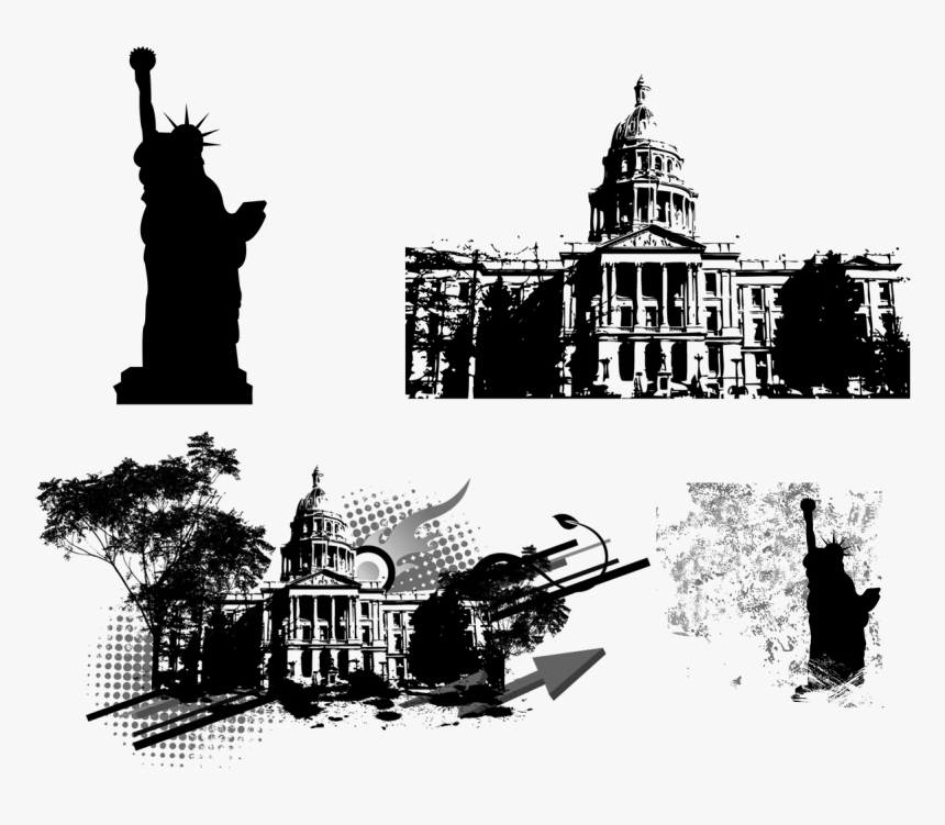 Usa, Capital, Statue Of Liberty, Silhouette - Colorado State Capitol Building, HD Png Download