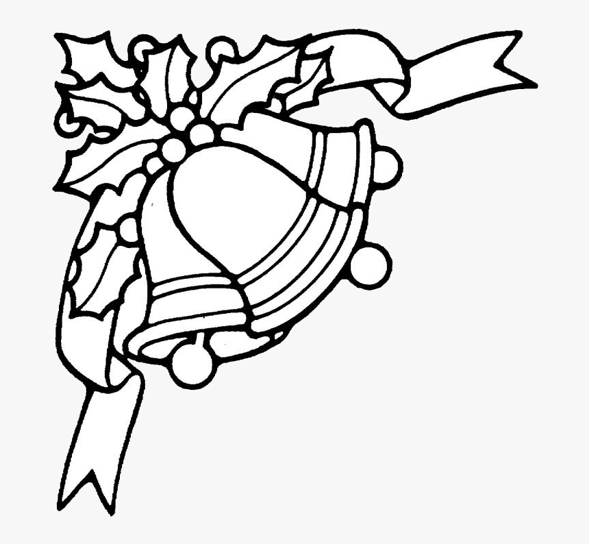 Printable Christmas Ornament Patterns Christmas Bells - Drawing Of Christmas Bell, HD Png Download