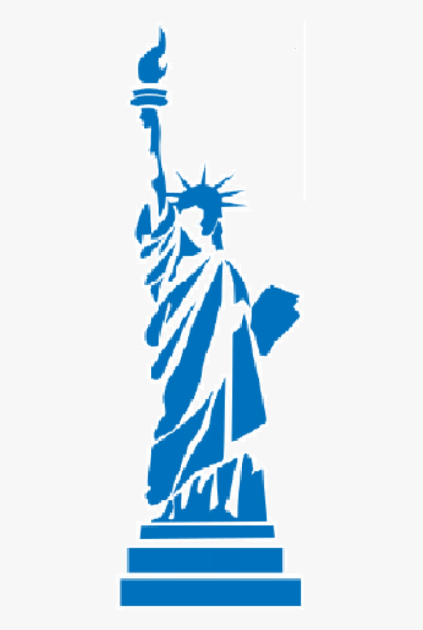 Statue Of Liberty Blue Silhouette - Blue Statue Of Liberty, HD Png Download