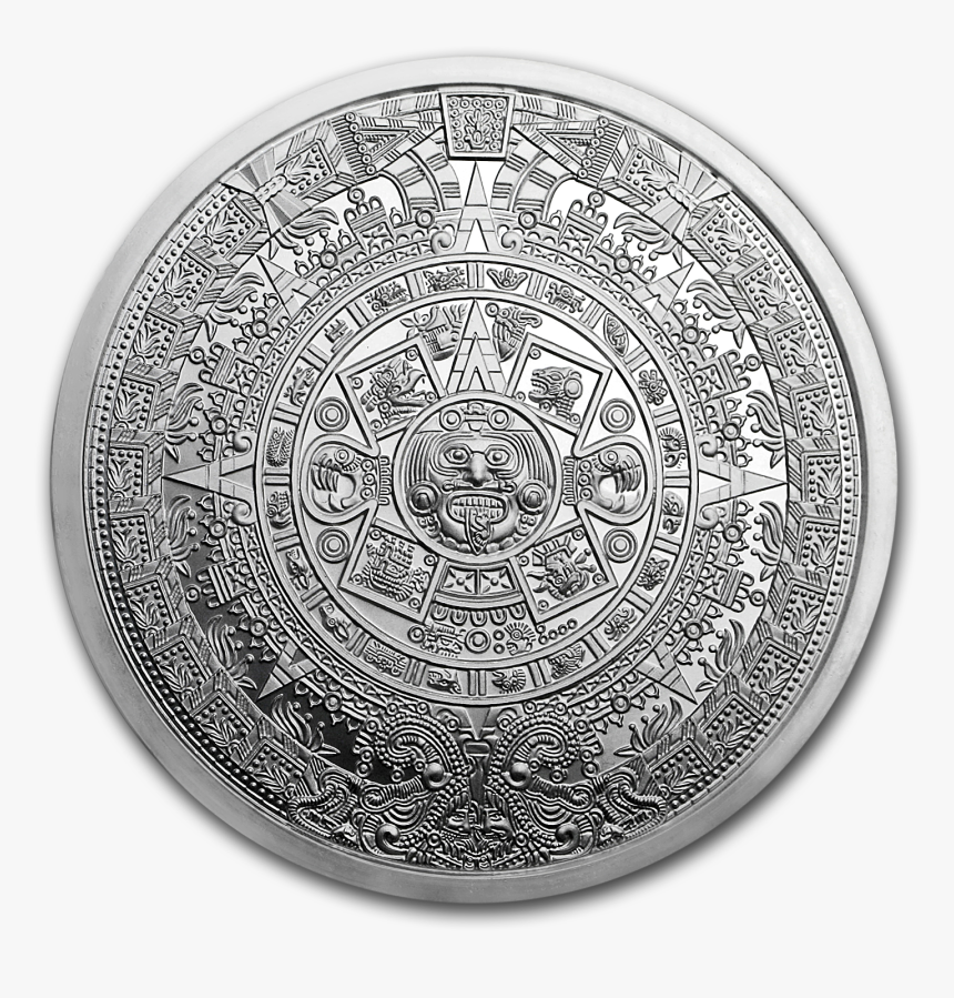 Buy 5 Oz Silver Round - Aztec Calendar 5 Oz Silver Round, HD Png Download