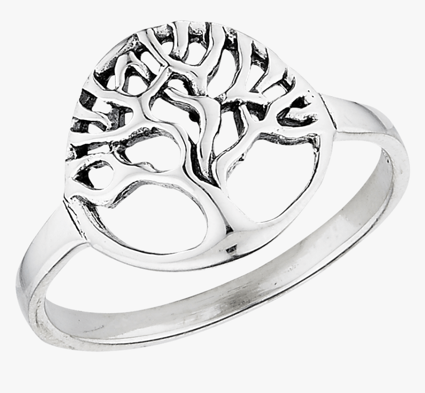Sterling Silver Circle Tree Ring - Pre-engagement Ring, HD Png Download