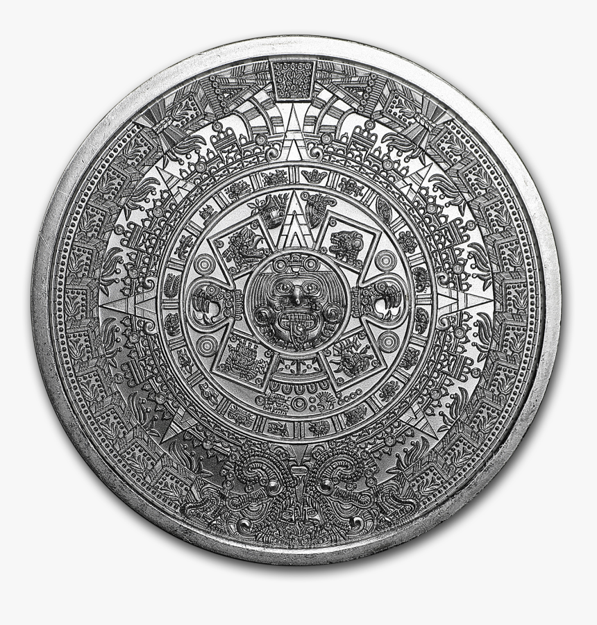 Buy 1 Oz Silver Round - 1 Oz Aztec Calendar Silver Round, HD Png Download