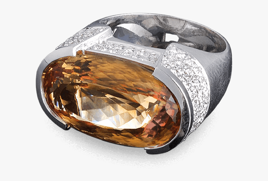 Imperial Topaz And Diamond Ring - Engagement Ring, HD Png Download