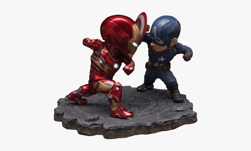 Captain America Iron Man Civil War Statue, HD Png Download