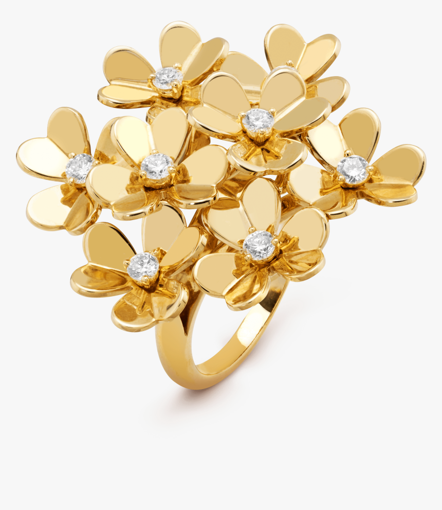 Transparent Gold Floral Png - Van Cleef Arpels Ring, Png Download