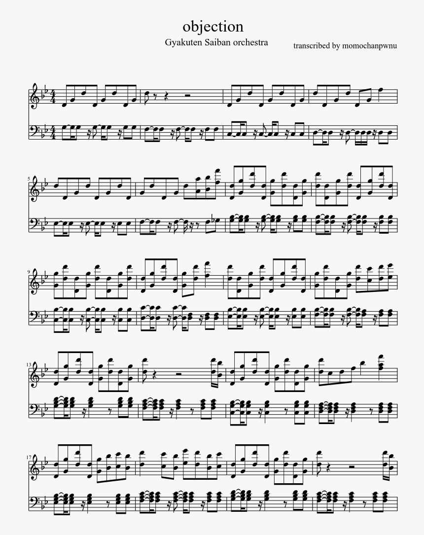Transparent Objection Png - American Patrol Flute Sheet Music, Png Download