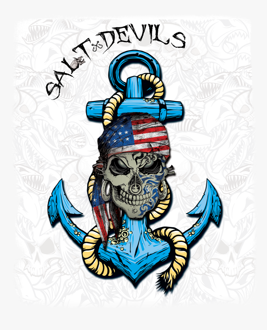 Salt Devils United We Stand Jolly Roger Anchor Long - Illustration, HD Png Download