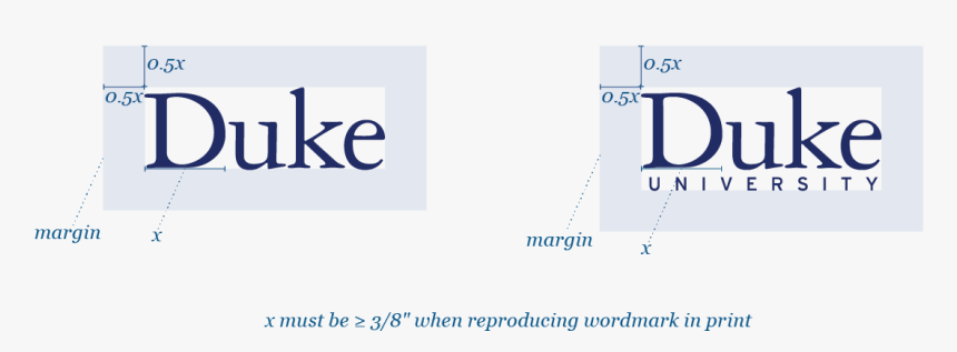 Two Versions Of The Duke Wordmark With Proportional - Duke University, HD Png Download