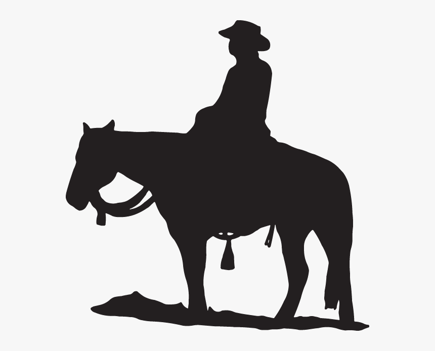 Horse Equestrian Cowboy Silhouette Clip Art - Horse And Cowboy Silhouette, HD Png Download
