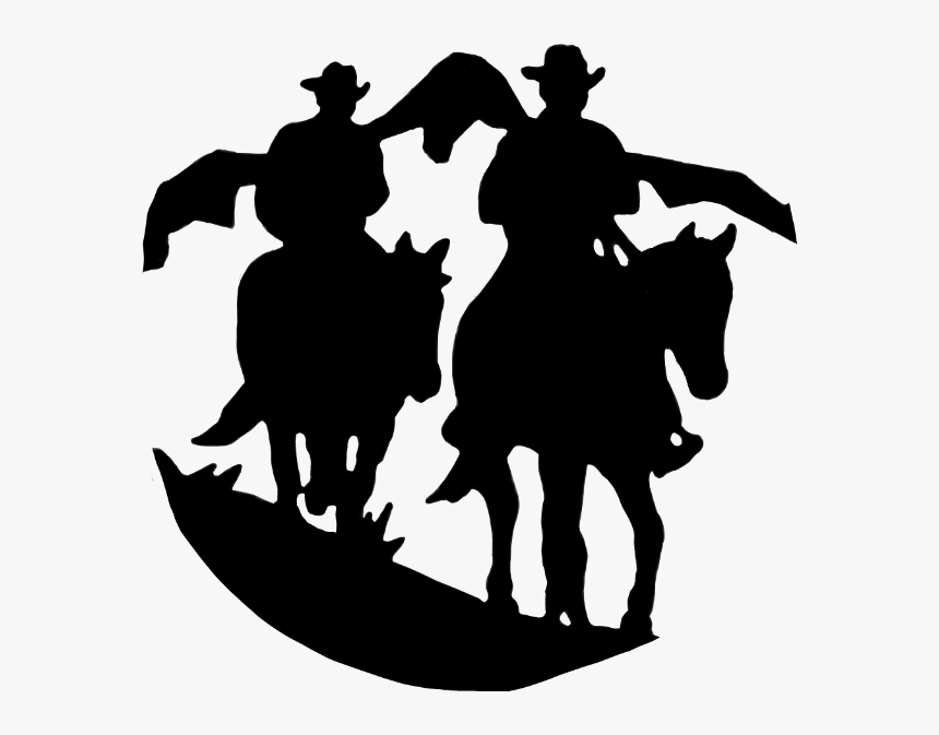 Cowgirl Cowgirlsilhouette Silhouette Cowboy Cowboysilho - Horseshoe Decal, HD Png Download