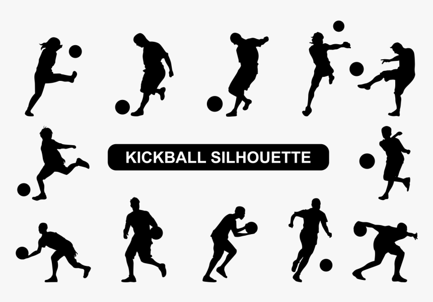 Silhouette,playing Sports,volleyball Player,throwing Kickball Vector