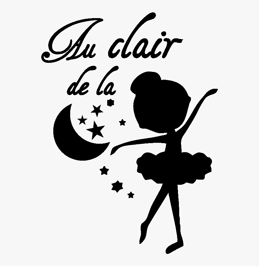 Sticker Silhouette Petite Danseuse Au Clair De La Lune - Silueta De Bailarina De Ballet, HD Png Download