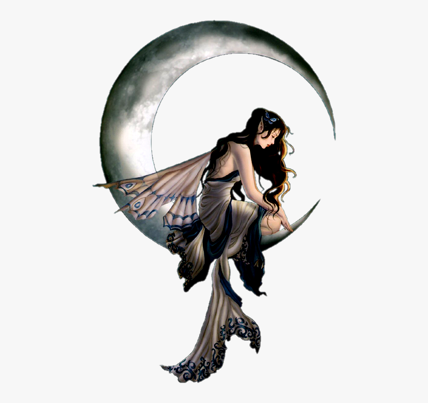 Fairy Sticker Elf Artist - Moon Goddess Png, Transparent Png