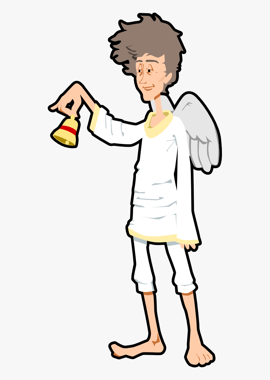 Angel Bell Xmas Christmas 555px - Caricature Guardian Angel, HD Png Download