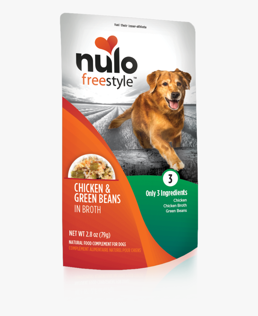 Freestyle Chicken & Green Beans In Broth Recipe 
 Data - Nulo Chicken And Green Beans Dog Pouch, HD Png Download