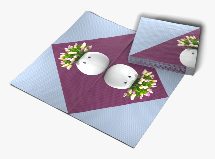 T042102 Lunchserviette Floral Pokal - Rose, HD Png Download