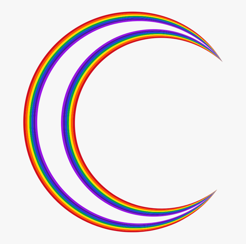 Crescent Moon Rainbow - Clipart Rainbow Crescent Moon, HD Png Download
