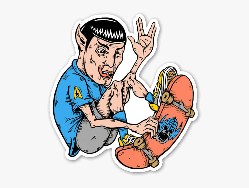 Spock Skater Sticker - Skater Spock, HD Png Download