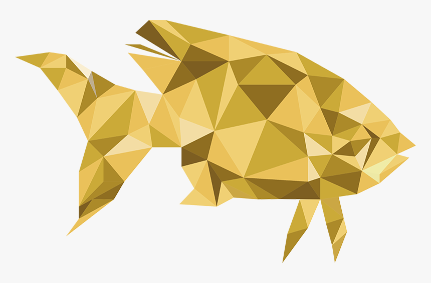 Gold Fish Wall Sticker - Pesce Geometrico, HD Png Download