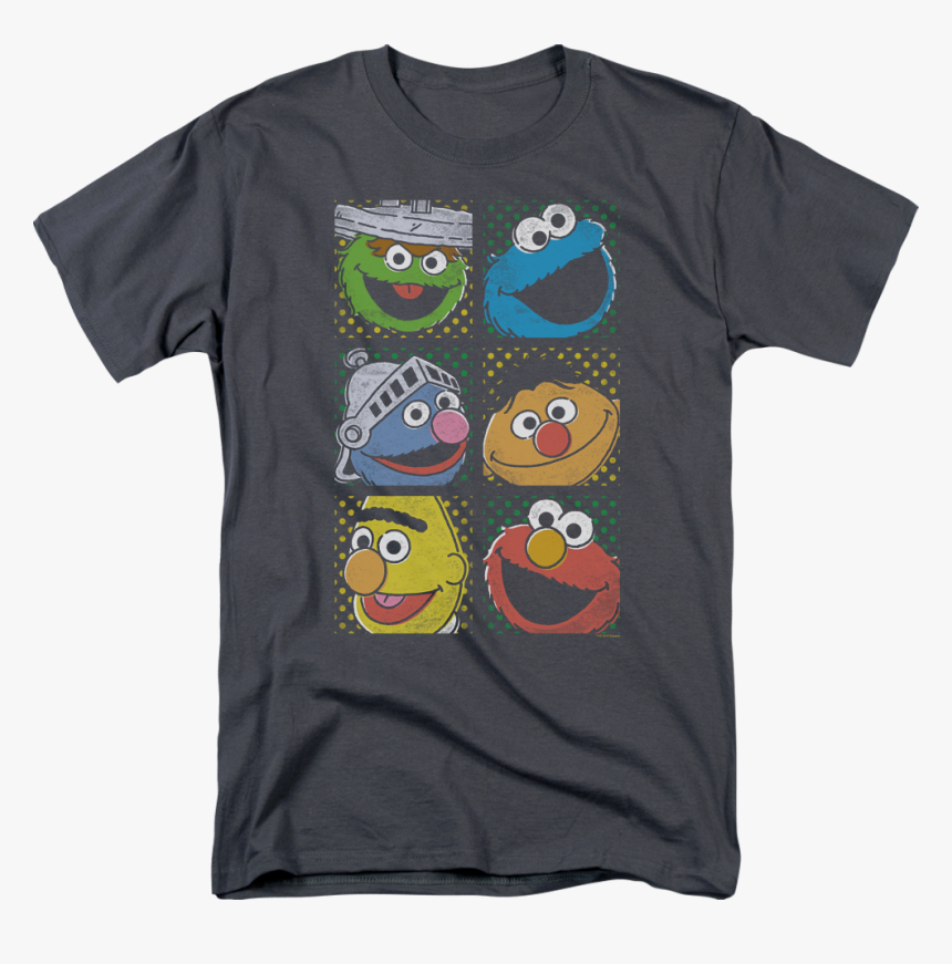 Faces Of Sesame Street T-shirt - Judge Dredd Mens Shirt, HD Png Download