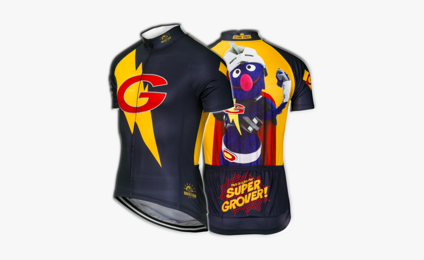 Super Grover Cycling Jersey - Sesame Street Super Grover Shirt, HD Png Download