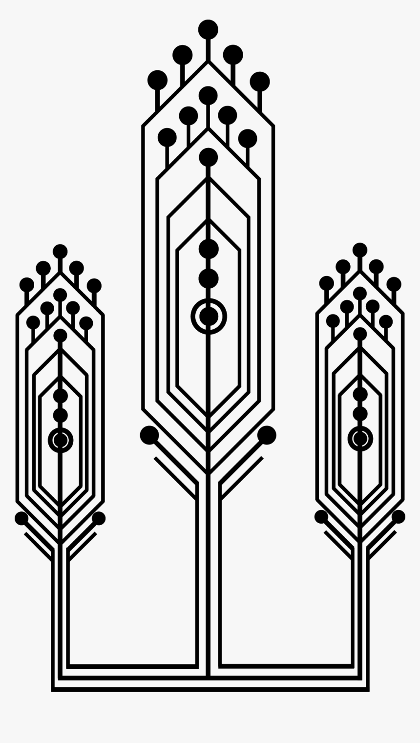 Printed Electronic Electrical Network - Printed Circuit Board Black And White Free, HD Png Download
