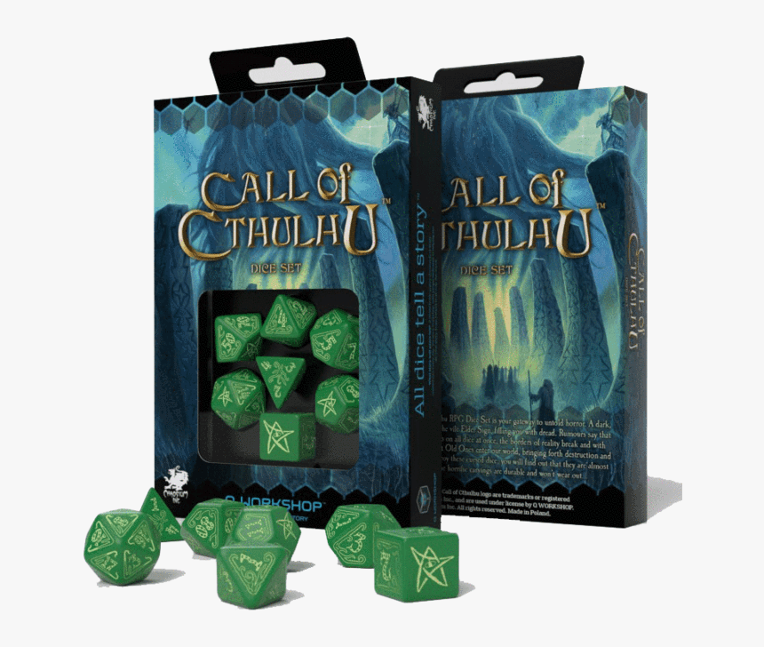 Dice 7 Set Call Of Cthulhu Green / Glow 

 
 Data Rimg - Azathoth Dice Set Q Workshop, HD Png Download