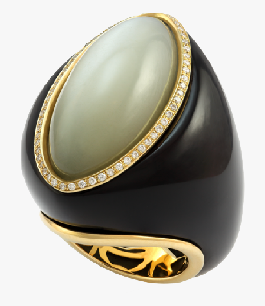 18kt Gold Ring With Uphondo And Moonstone And Little - Ring, HD Png Download